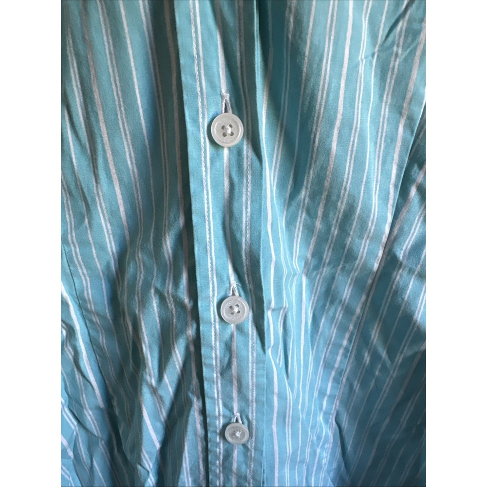 Michael Kors Sz 6 Blue White Stripe Button Front Blouse Top Casual - Picture 2 of 5